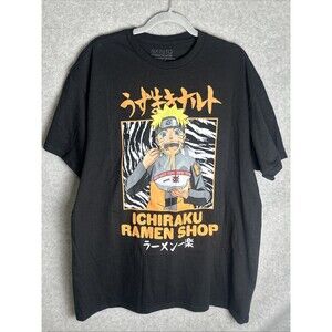 Naruto Ichiraku Ramen Shop Short Sleeve T-Shirt Mens XL Uzumaki Anime Manga NWOT
